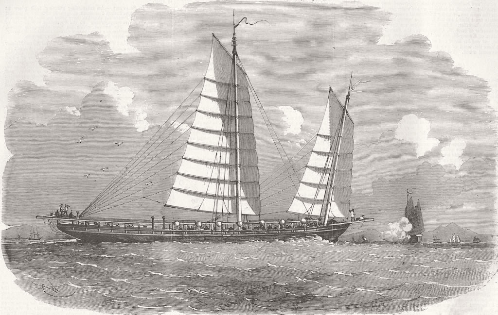 TAIWAN. Chinese smudging craft, strait of Formosa 1857 old antique print